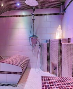 Color therapy in steam bath