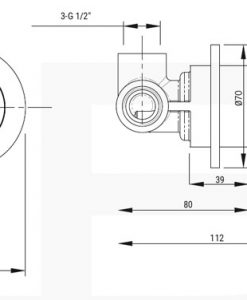 SOL-DEUS-M8 hand shower concealed body