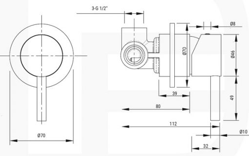 SOL-DEUS-M8 hand shower concealed body