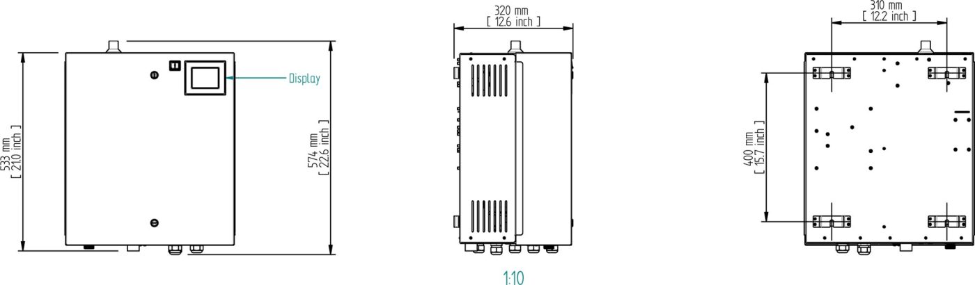 Dampfgenerator-Flexline-10kg Abmessungen