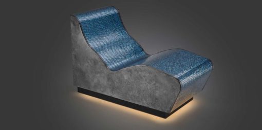 Infrared wellness loungers with SICIS glass mosaic LAGOON